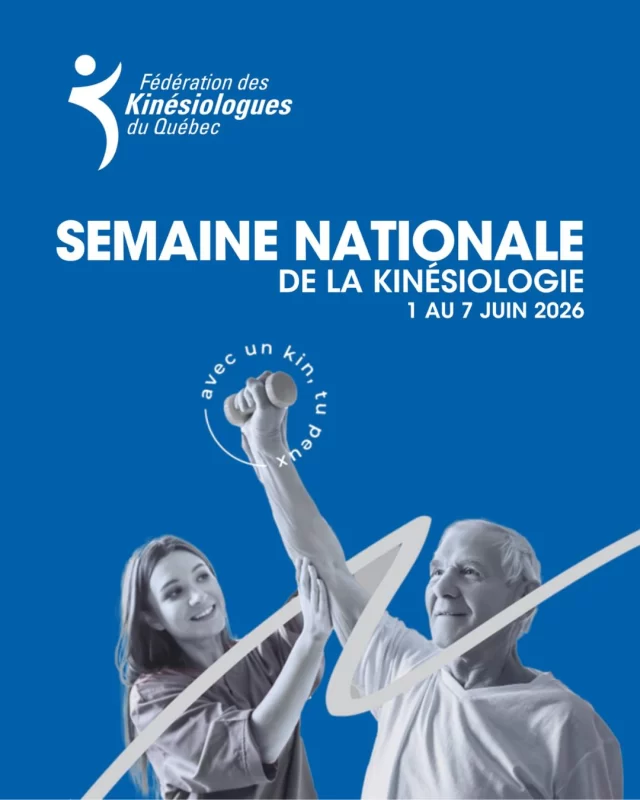 🎉 **C'est la Semaine de la kinésiologie, du 1er au 7 juin!** 🎉

La kinésiologie, c'est la science du mouvement humain. Le ou la kinésiologue est un professionnel de la santé qui utilise l'activité physique à des fins de soins prévention, de traitement et de performance.💪.

La kinésiologie contribue notamment à :
✔ la prévention des maladies chroniques
✔ la santé mentale
✔ le vieillissement actif
✔ la réadaptation
✔ l'adoption de saines habitudes de vie

C'est l'occasion parfaite de souligner le travail de nos entraîneurs… et de vous rappeler quelque chose qui pourrait vous faire économiser 💸.

Saviez-vous que la majorité de nos entraîneurs sont kinésiologues? Plusieurs font partie de la Fédération des kinésiologues du Québec ou d'une association professionnelle permettant d'émettre des reçus pour vos assurances.

Concrètement, ça veut dire que selon qui donne votre cours, celui-ci pourrait être admissible à un remboursement par votre assureur! 🙌

Lorsque votre cours est donné par une kinésiologue membre d'une association professionnelle, son numéro de membre apparaît directement sur votre facture.

Récupérer une partie de vos dépenses en entraînement et en santé, ce n'est pas rien 💕.

👉 Faites une réclamation auprès de votre compagnie d'assurance ou renseignez-vous auprès de votre franchisée! ✨.