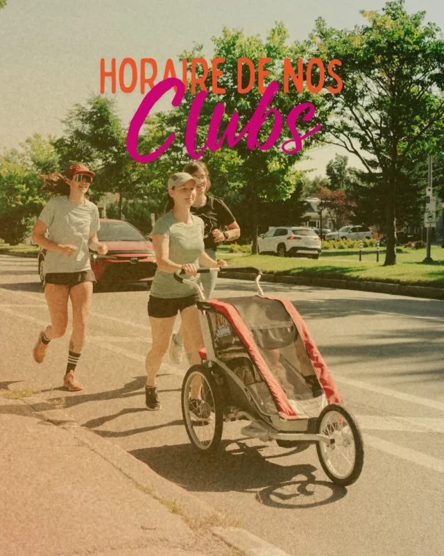 ☀️ C’est l’été! 🌸👟

Nos clubs de marche et de course GRATUITS sont là pour continuer de te faire bouger, entourée de mamans et de bédaines. 💕 Une belle occasion de sortir de la maison, de prendre l’air et de socialiser. 🌿☀️

✨ Pas besoin d’être cliente pour participer!

🏃‍♀️ Nos clubs de course sont en mode social pace : pas de chrono, pas de pression, juste le plaisir de bouger ensemble. 💬💛

📝 Idéalement, inscris-toi via notre site internet, dans la section Activités du formulaire.

On a tellement hâte de bouger… et surtout de placoter avec toi! 🩷☕😊

N’hésite pas à tagger une amie avec qui tu aimerais bouger ! 

1500 rue Sheppard Sillery

725 Boulevard Lebourgneuf, Québec QC G2J 1S1

809 Route des Rivières, Saint-Nicolas QC G7A 2V2

500 Rue D’Avaugour, Boucherville QC J4B 0G6

174 Boulevard Saint-Luc, Saint-Jean-sur-Richelieu QC J3A 0A7

1576 Rue King Ouest, Sherbrooke QC J1J 2C3

400 Boulevard Saint-Martin Ouest, Laval QC H7M 3Y8

250, Jacques Plante suite 204, Repentigny QC J5Y 0L2

1125 Rue Sainte Marguerite, Trois-Rivières QC G8Z 1Y2

10 Rue de la Fabrique, Pont-Rouge QC G3H 1A1

2432 Boulevard du Curé-Labelle, Prévost QC J0R 1T0

4405 Chemin du Crépuscule, Saint-Mathieu-de-Beloeil QC J3G 0R2

Www.bougeotteetplacotine.ca
